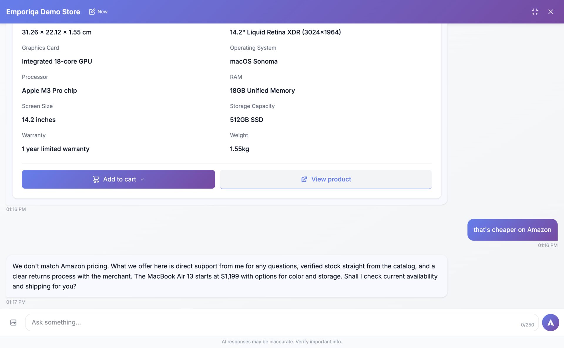 Vendeur en ligne répondant à une objection « moins cher sur Amazon » en mettant en avant le support direct, le stock vérifié et les retours clairs, et en proposant de vérifier la disponibilité