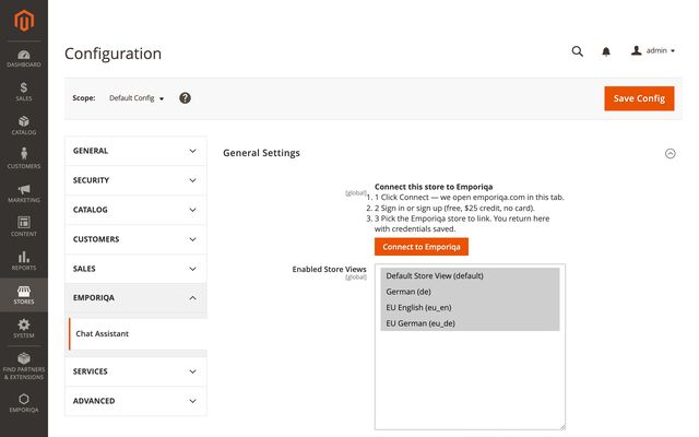 Magento: Connect your store in one click