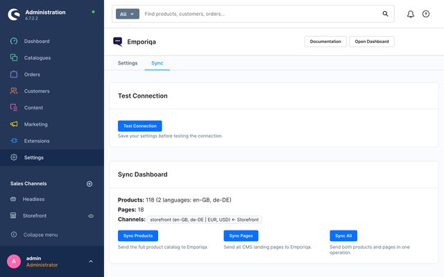 Shopware: Your catalog syncs
