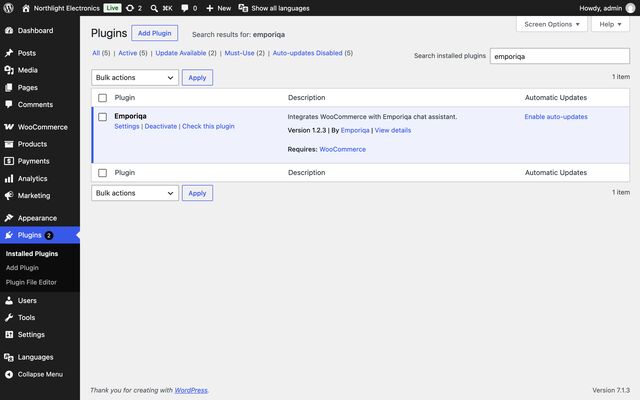 WooCommerce: Install the plugin from WordPress.org