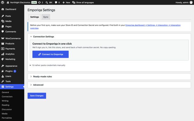 WooCommerce: Connect your store in one click