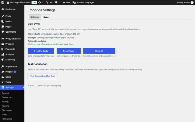 WooCommerce: Your catalog syncs